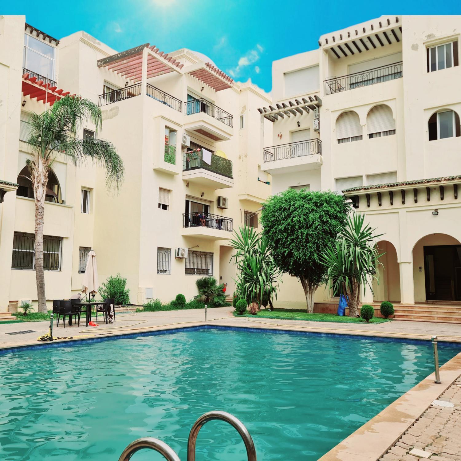 Fes Urban Apartment - Urban Elegance With Garden And Pool Access ภายนอก รูปภาพ